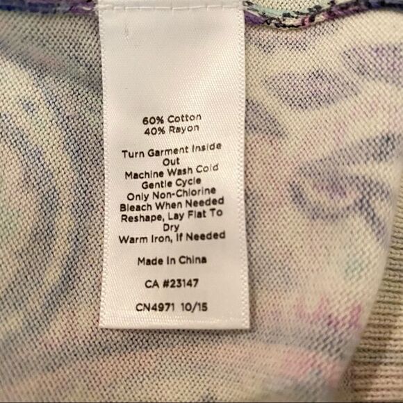 Talbots Pastel Paisley Cardigan Soft & Stretchy S - Picture 5 of 6